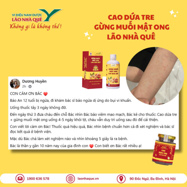 Viêm mao mạch, đi tây y không đoán ra, dùng Cao dứa tre và Gừng muối mật ong của Lão khỏi sau 4-5 ngày