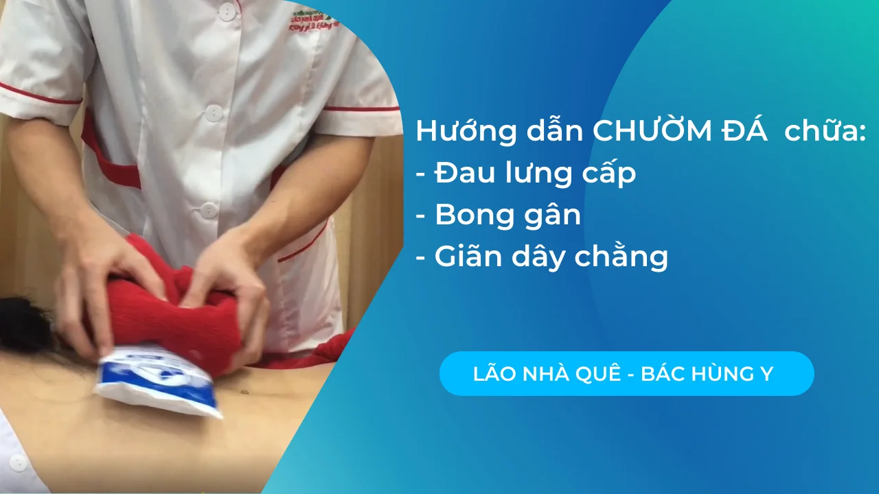 Chườm đá chữa đau lưng cấp, bong gân, giãn dây chằng theo bài CHUYỆN THOÁT VỊ ĐĨA ĐỆM.