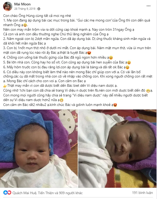 Lời cảm ơn của khách hàng Mai Moon