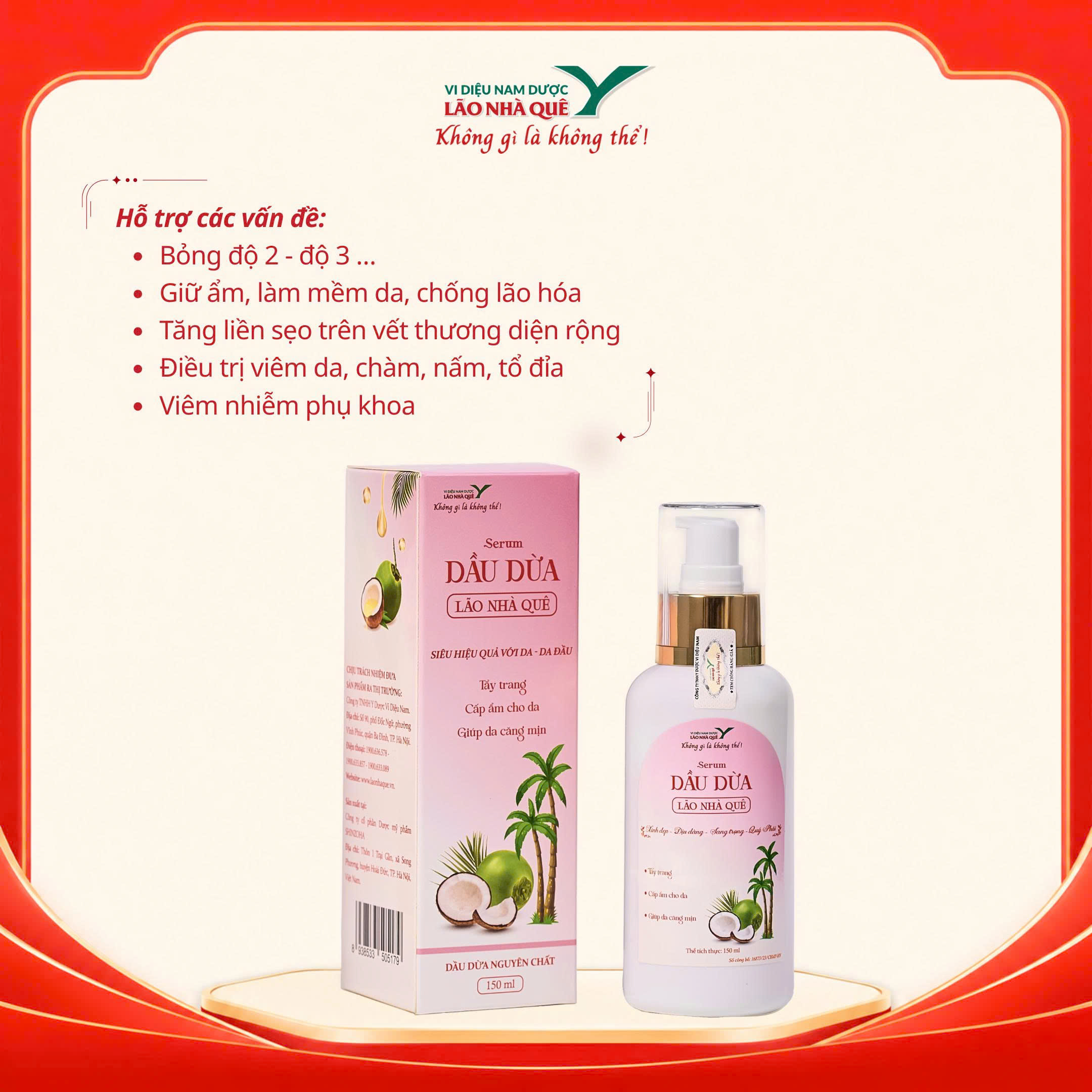 dầu dừa l&atilde;o nh&agrave; qu&ecirc; 150ml